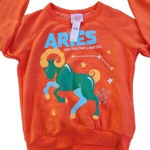 ANTHROPOLOGIE WOMENS ZODIAC SWEATSHIRT ARIES ASTROLOGY CELESTIAL CREW NECK SZ XS